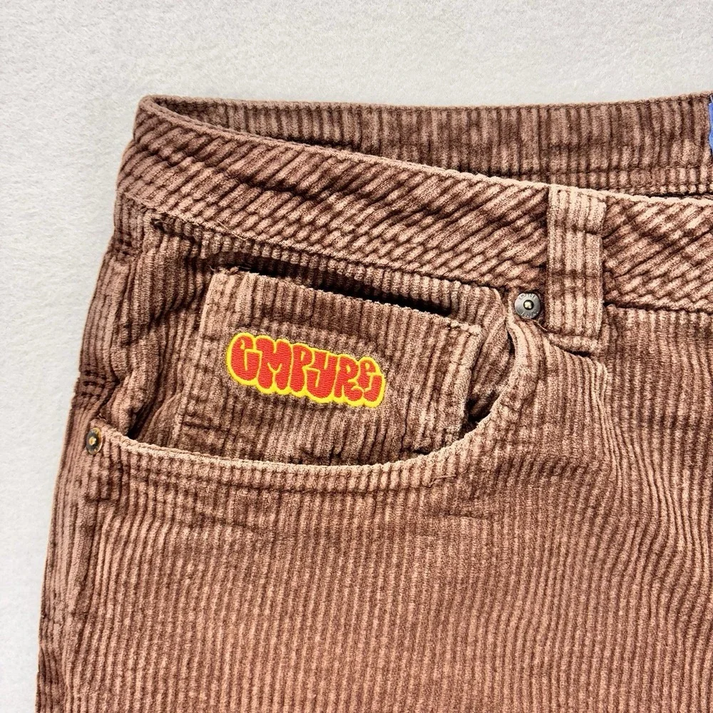 Empyre Corduroy Pants Mens‎ 33x28 Relaxed Fit Brown Skater Streetwear Baggy Y2K